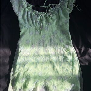 Urban Outfitters Green Bandana Mini Dress